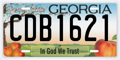GA license plate CDB1621