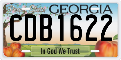 GA license plate CDB1622