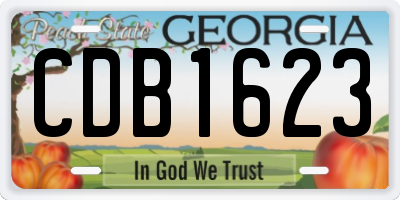 GA license plate CDB1623