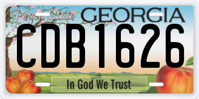 GA license plate CDB1626