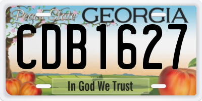 GA license plate CDB1627