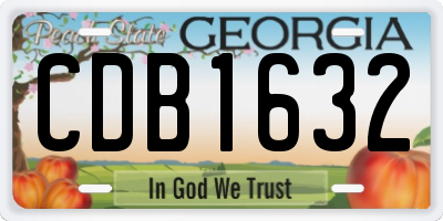 GA license plate CDB1632