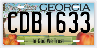 GA license plate CDB1633