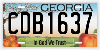 GA license plate CDB1637