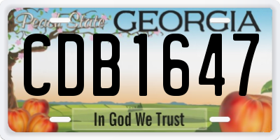 GA license plate CDB1647