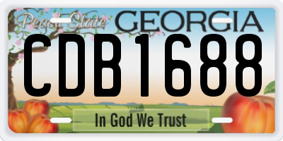 GA license plate CDB1688