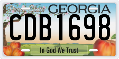 GA license plate CDB1698