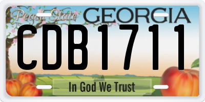 GA license plate CDB1711
