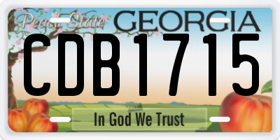 GA license plate CDB1715