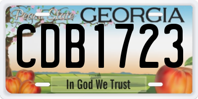 GA license plate CDB1723