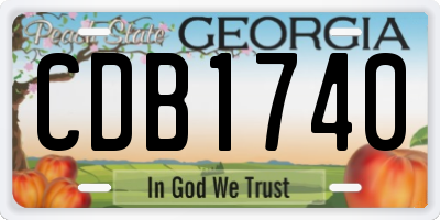 GA license plate CDB1740