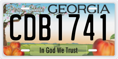 GA license plate CDB1741