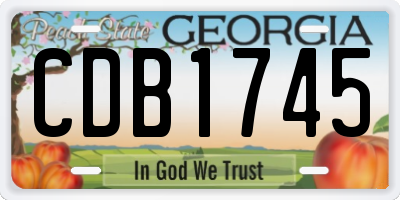 GA license plate CDB1745