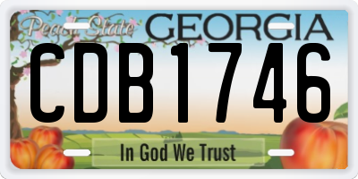 GA license plate CDB1746