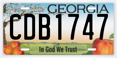 GA license plate CDB1747