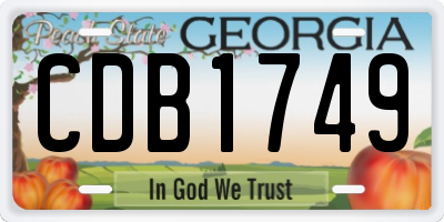 GA license plate CDB1749