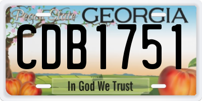 GA license plate CDB1751