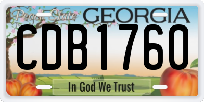 GA license plate CDB1760