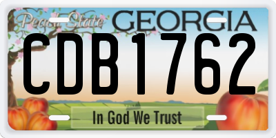 GA license plate CDB1762