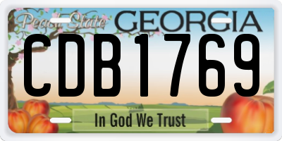 GA license plate CDB1769