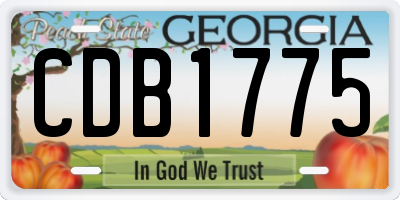 GA license plate CDB1775