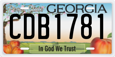 GA license plate CDB1781