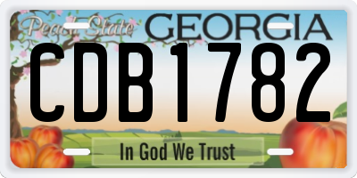 GA license plate CDB1782