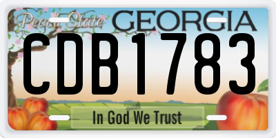 GA license plate CDB1783