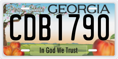 GA license plate CDB1790