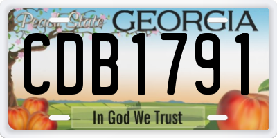 GA license plate CDB1791