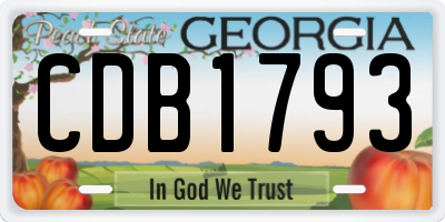 GA license plate CDB1793