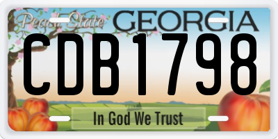 GA license plate CDB1798