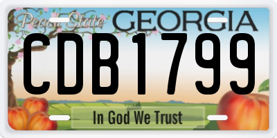 GA license plate CDB1799