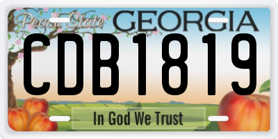 GA license plate CDB1819