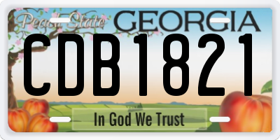GA license plate CDB1821