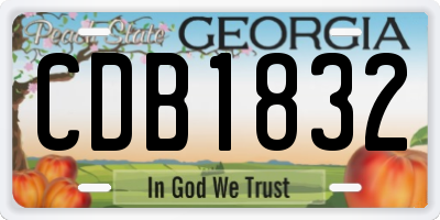 GA license plate CDB1832