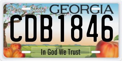 GA license plate CDB1846