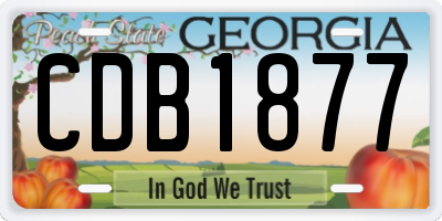 GA license plate CDB1877
