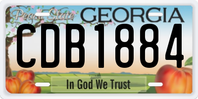 GA license plate CDB1884