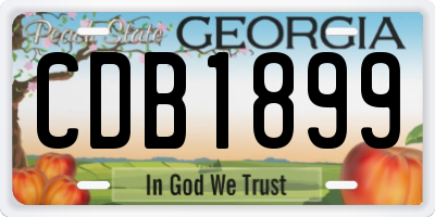 GA license plate CDB1899