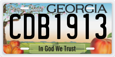 GA license plate CDB1913