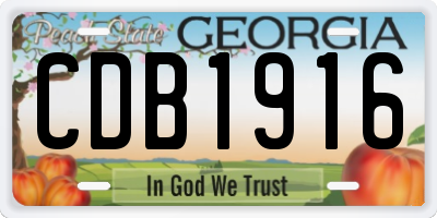 GA license plate CDB1916
