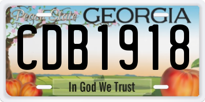 GA license plate CDB1918