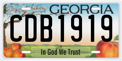GA license plate CDB1919