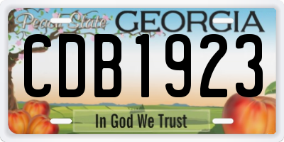 GA license plate CDB1923