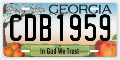 GA license plate CDB1959