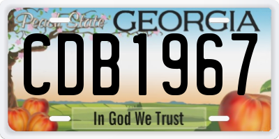 GA license plate CDB1967