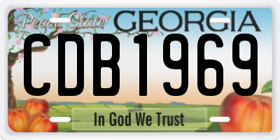 GA license plate CDB1969