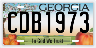 GA license plate CDB1973