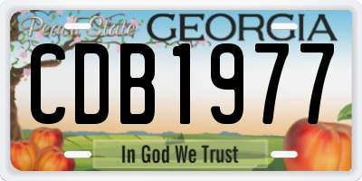 GA license plate CDB1977